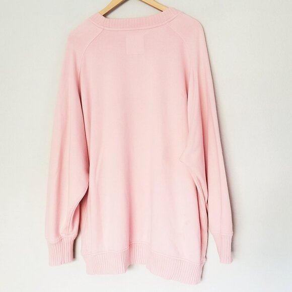 Aerie Down to Earth Slouchy Oversized Crewneck Pullover Sweatshirt Pink XL $69 - Picture 4 of 15